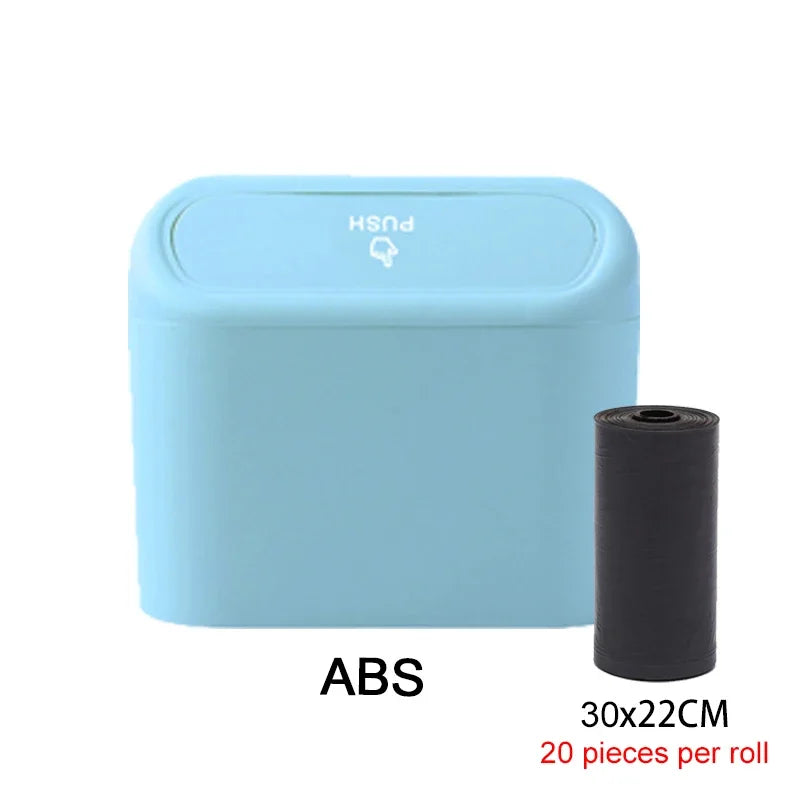 Car Trash Can with Lid - Hanging Dustbin and Storage Solution for Vehicle Interior Accessories