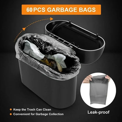 Car Trash Can with Lid - Hanging Dustbin and Storage Solution for Vehicle Interior Accessories