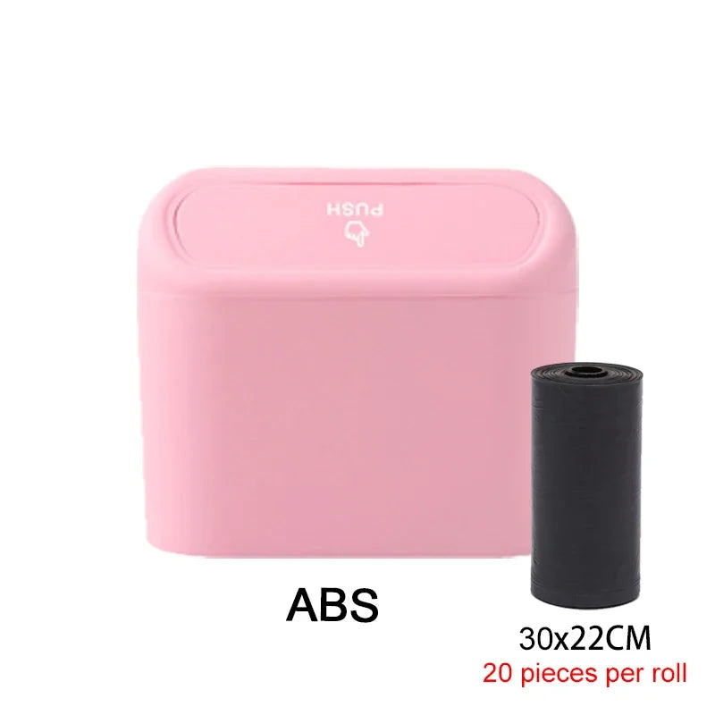 Car Trash Can with Lid - Hanging Dustbin and Storage Solution for Vehicle Interior Accessories