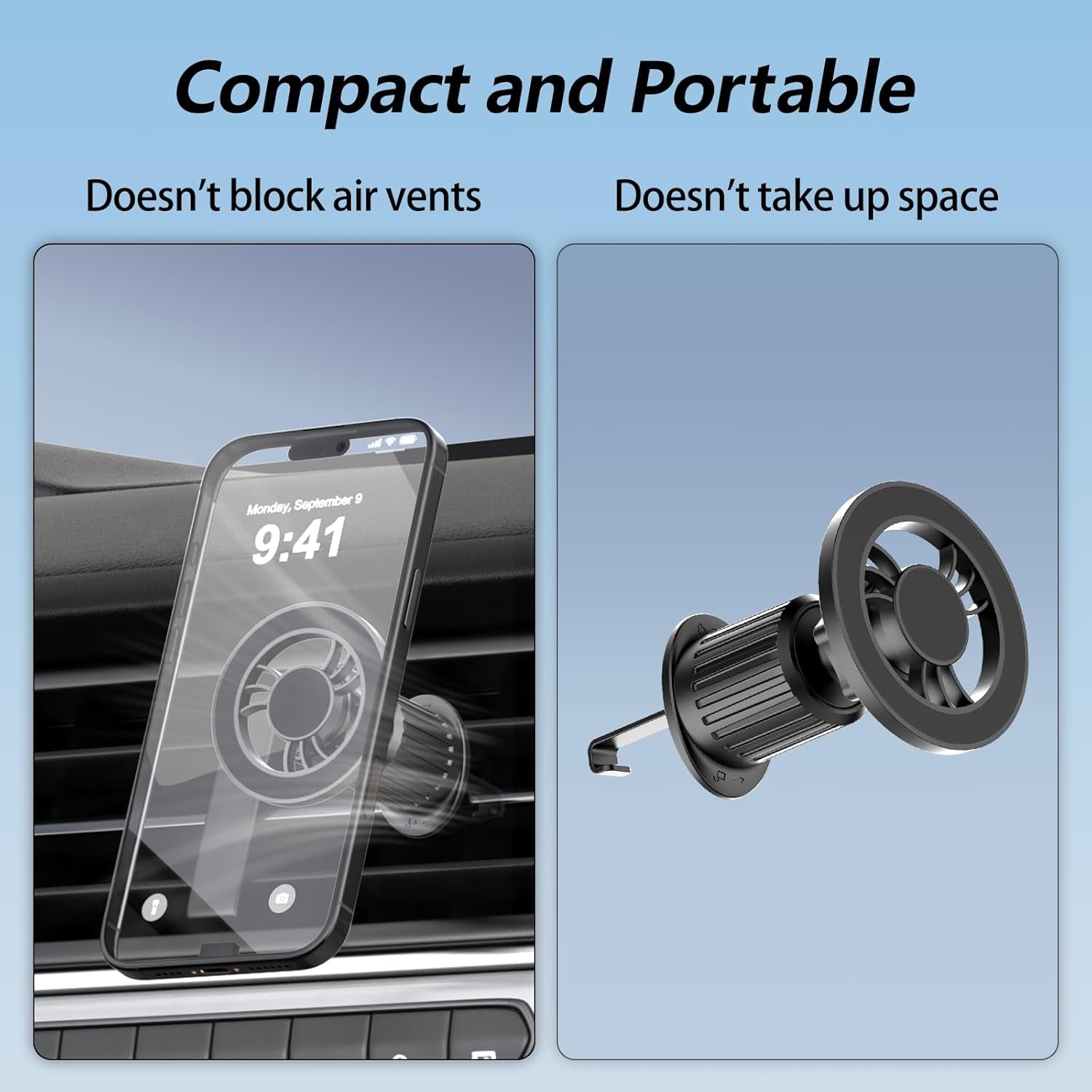 Magsafe Car Mount [360°Flexible Rotation] [20X Strong Magnets] Upgraded Metal Hook, Hands-Free Phone Holder Fit for Iphone 16/15/14/13/12 Series, Black