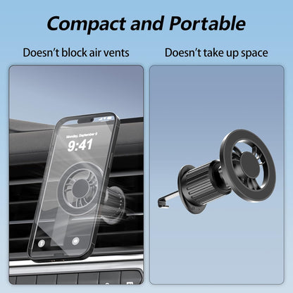Magsafe Car Mount [360°Flexible Rotation] [20X Strong Magnets] Upgraded Metal Hook, Hands-Free Phone Holder Fit for Iphone 16/15/14/13/12 Series, Black