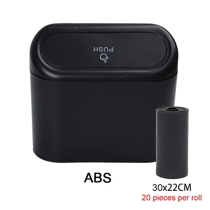 Car Trash Can with Lid - Hanging Dustbin and Storage Solution for Vehicle Interior Accessories