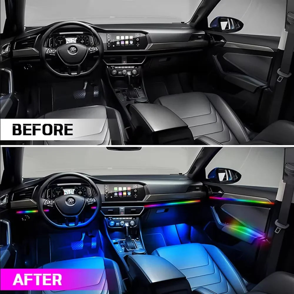 Acrylic Light Bar Auto Accessories 35/75/110Cm Car Full Color RGB LED Ambient Rainbow Light Strip Replacement Car Ambient Light Premium Car Ambient LED Interior Lighting Kit – RGB