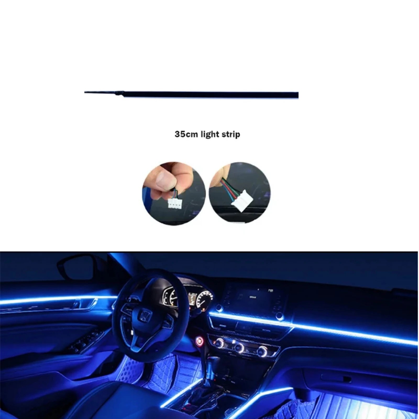 Acrylic Light Bar Auto Accessories 35/75/110Cm Car Full Color RGB LED Ambient Rainbow Light Strip Replacement Car Ambient Light Premium Car Ambient LED Interior Lighting Kit – RGB