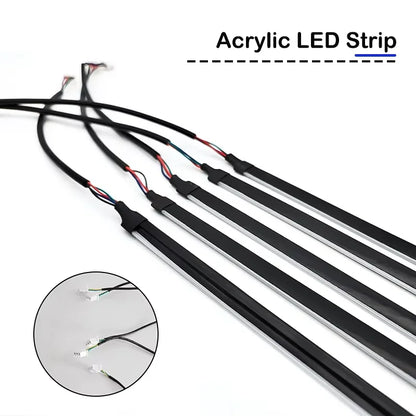 Acrylic Light Bar Auto Accessories 35/75/110Cm Car Full Color RGB LED Ambient Rainbow Light Strip Replacement Car Ambient Light Premium Car Ambient LED Interior Lighting Kit – RGB