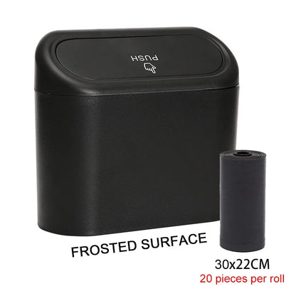 Car Trash Can with Lid - Hanging Dustbin and Storage Solution for Vehicle Interior Accessories