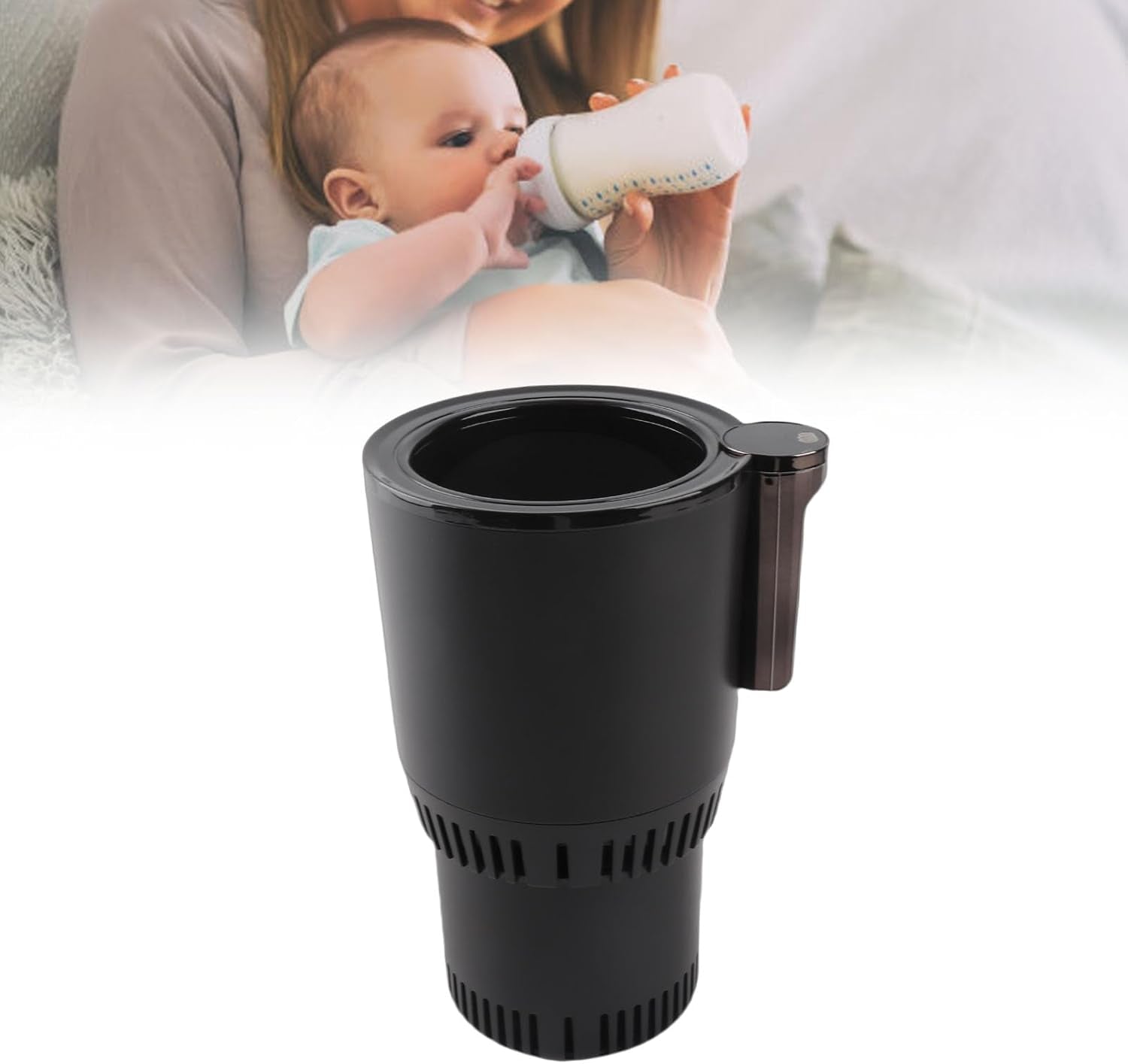 2-in-1 Car Cup Warmer and Cooler - Smart Auto Mug Holder for Heating and Cooling Drinks (Black)