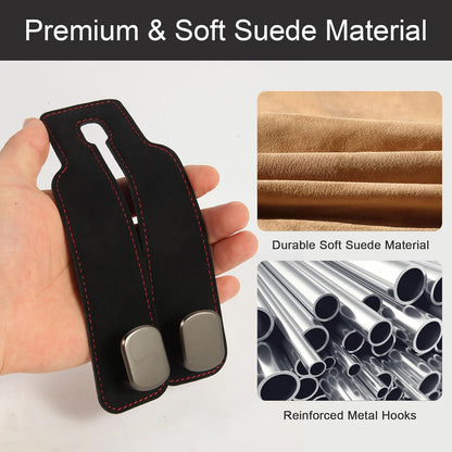Premium Suede Multifunctional Headrest Hooks for Car - Set of 2 Universal Seat Back Storage Holders