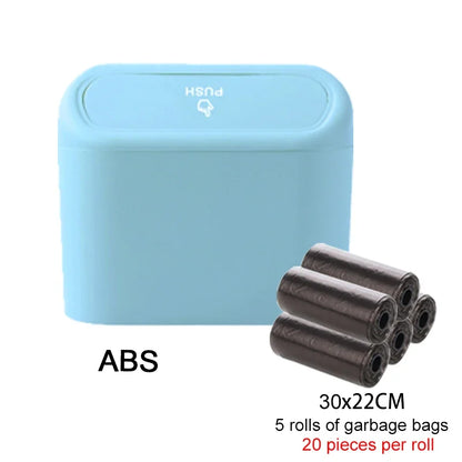 Car Trash Can with Lid - Hanging Dustbin and Storage Solution for Vehicle Interior Accessories