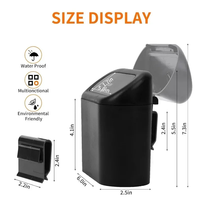 Car Trash Can with Lid - Hanging Dustbin and Storage Solution for Vehicle Interior Accessories